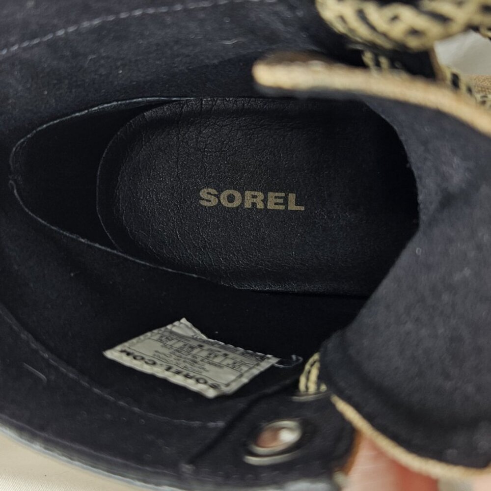 Sorel PDX Hidden Heel Wedge Casual Boot, Women's Sz 7.5, Black & Tan - Picture 9 of 9